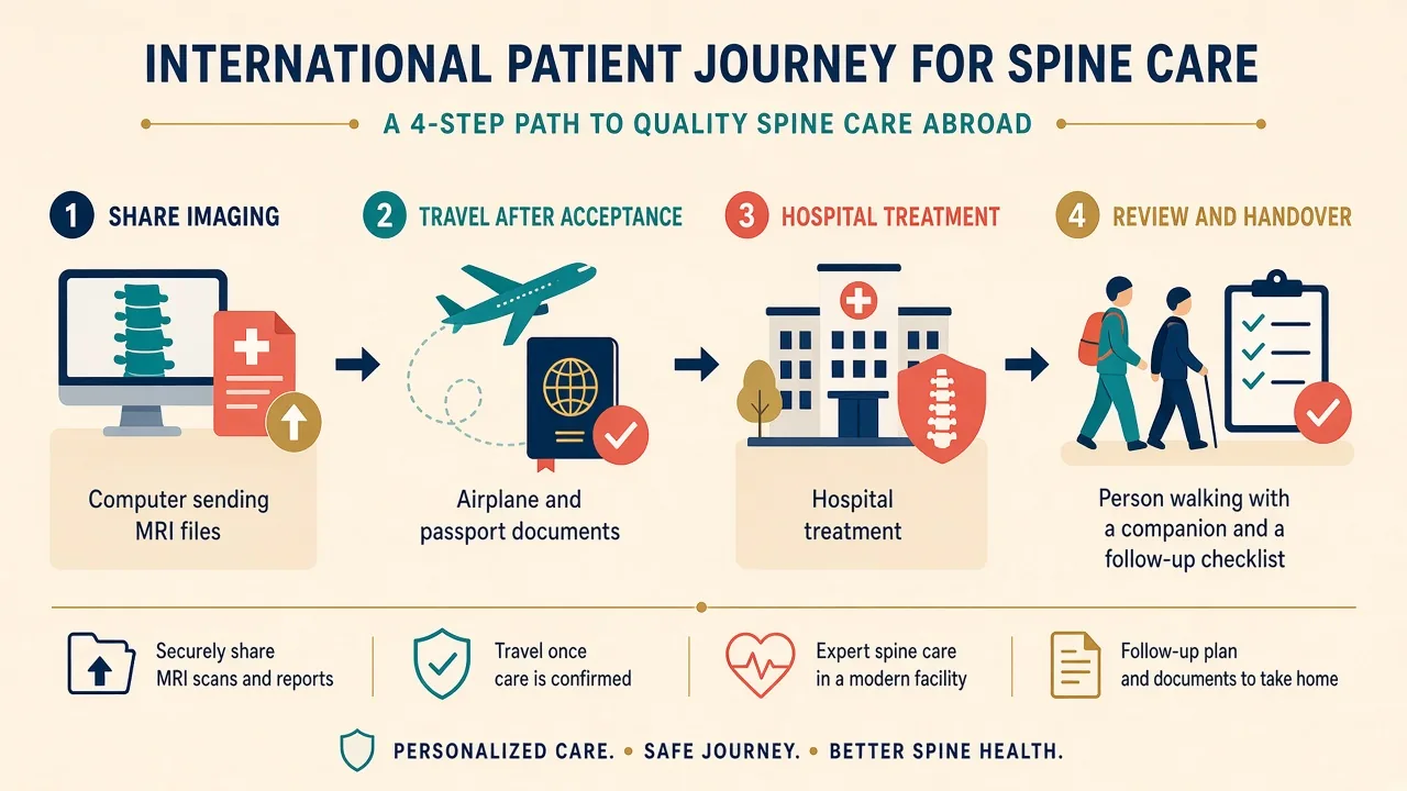 International records, travel and follow-up journey for disc replacement