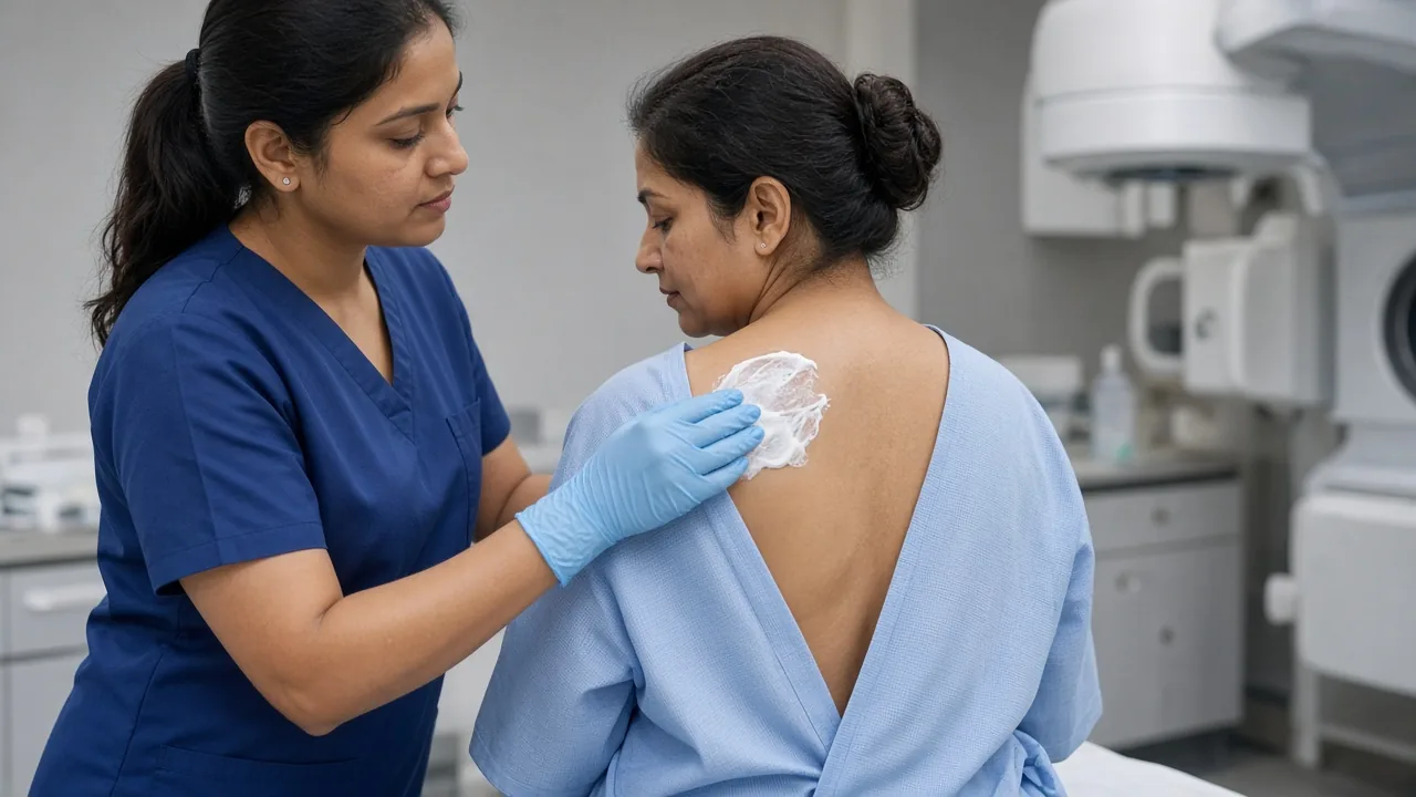 Gentle skin care during breast cancer radiation therapy