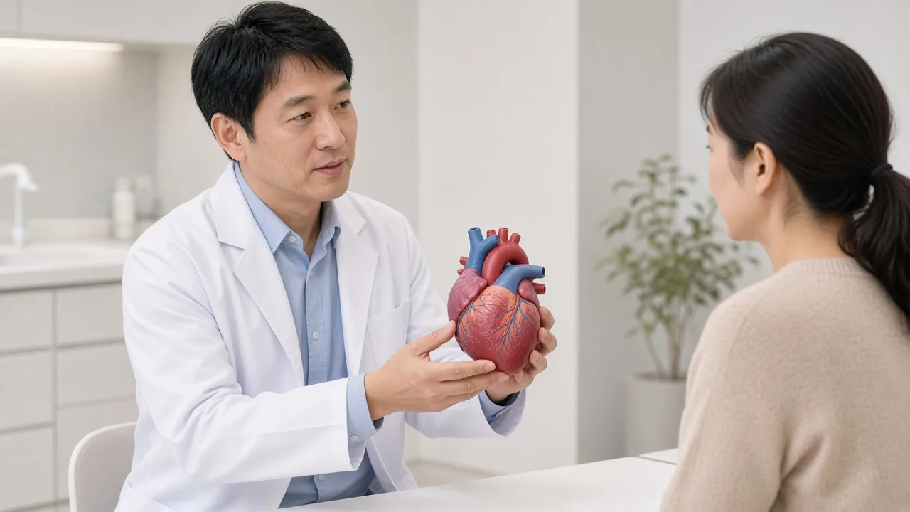 Educational illustration comparing balloon aortic valvuloplasty with TAVR